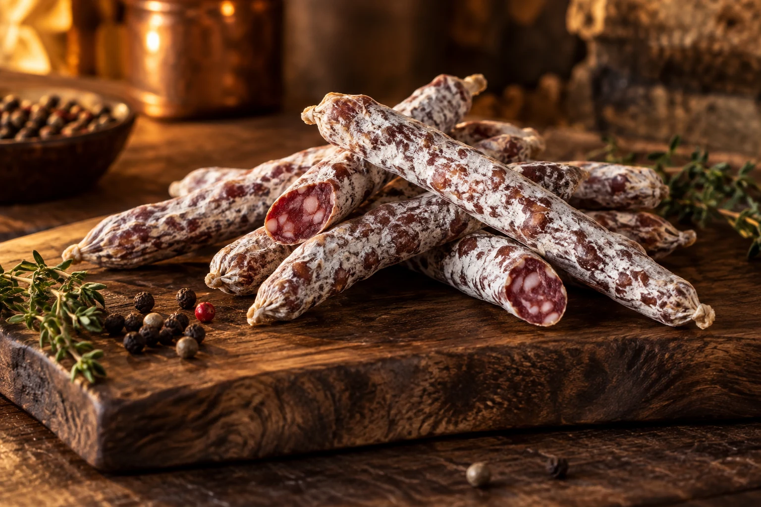 Buchettes fines de saucisson à partager, illustration